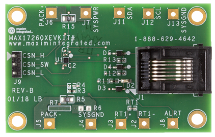 MAX17260GEVKIT, MAX17260XEVKIT: Board Photo