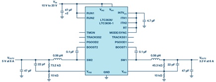 High efficiency dual buck regulator