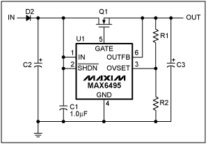 Figure 1. Diagram of basic overvoltage protector circuit.
