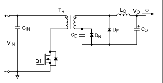 Figure 1b. Single-switch, resonant-reset forward converter.