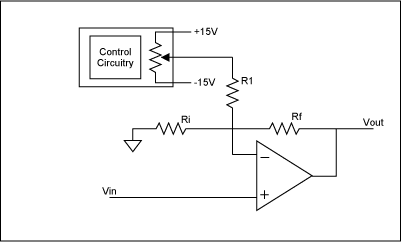 Diagram of alternate non-inverting amplifier configuration.