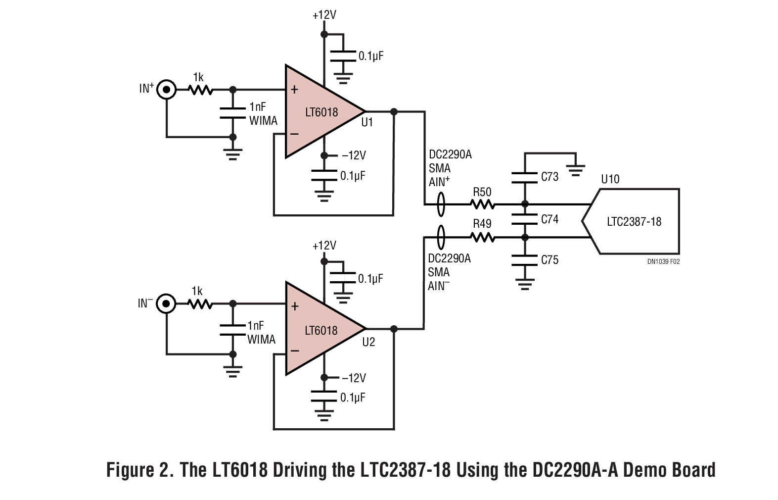  The LT6018 Driving the LTC2387-18 Using the DC2290A-A Demo Board