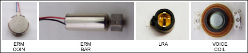 Figure 13. The actuators that were compared and yielded data for Table 2.