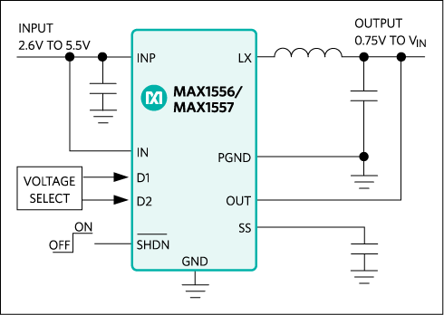 MAX1556, MAX1557: Typical Operating Circuit