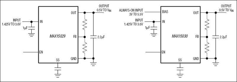 MAX15029, MAX15030: Typical Operating Circuits