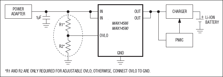 MAX14586, MAX14590: Typical Application Circuit