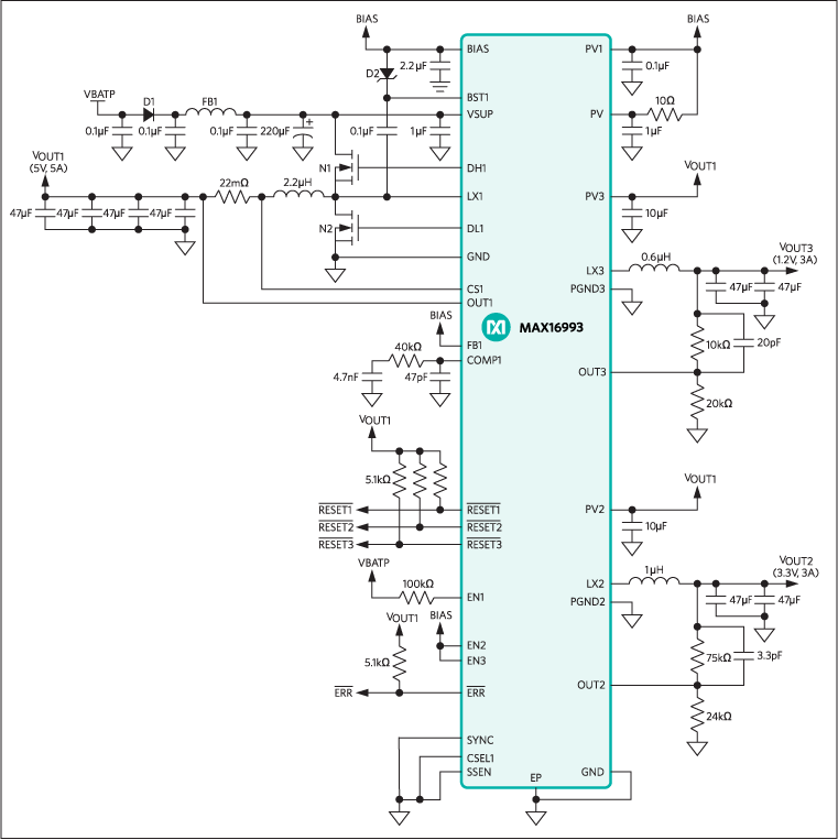 MAX16993: Typical Application Circuit