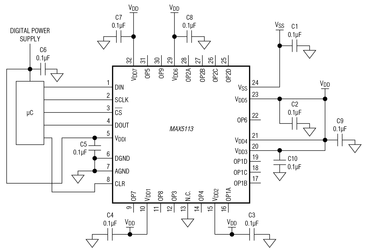 MAX5113 Circuit Diagram