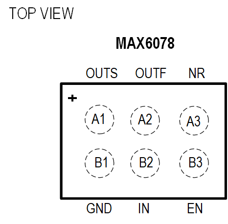 MAX6078A Pin Configuration WLP