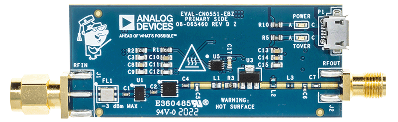 EVAL-CN0551-EBZ Evaluation Board - Top View