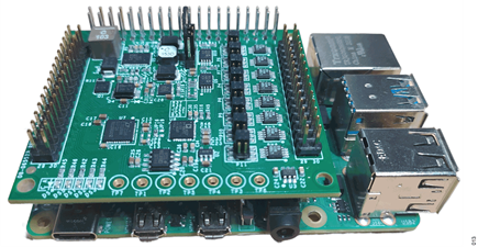 Figure 14. EVAL-CN0554-RPIZ Attached to the Raspberry Pi