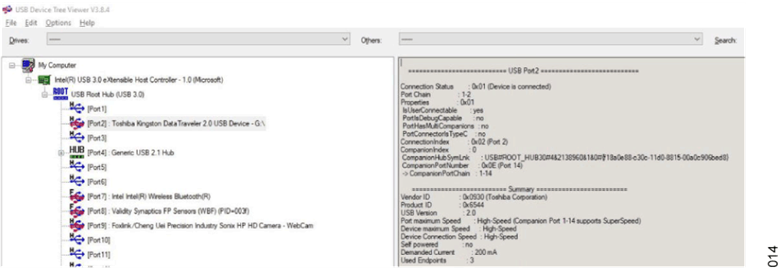 Figure 14. Example USB Device Tree Viewer Screen for a High-Speed USB Device Figure 14. Example USB Device Tree Viewer Screen for a High-Speed USB Device