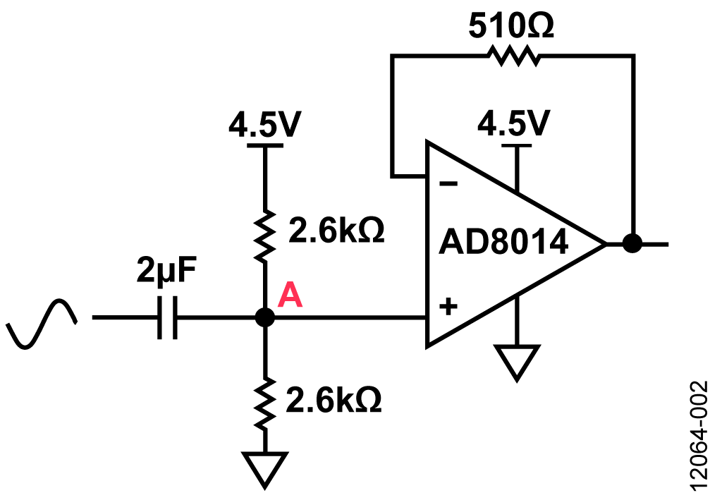 AD8014 Input and Feedback Connections