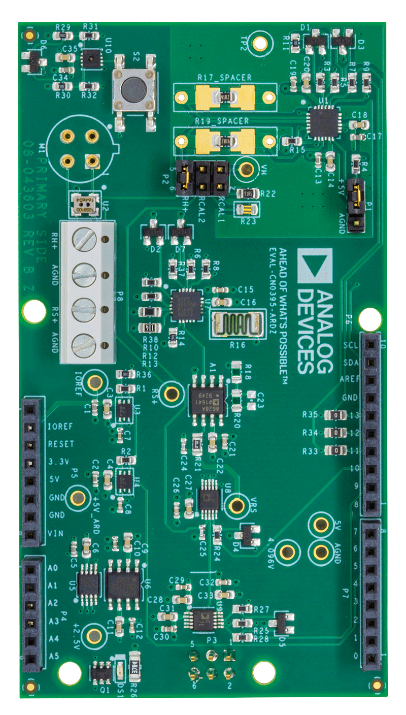 EVAL-CN0395-ARDZ Evaluation Board - Top View