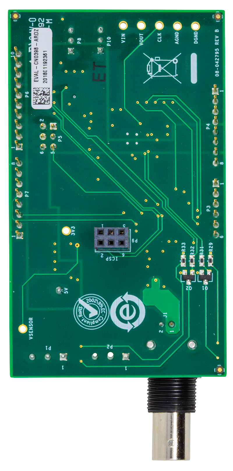 EVAL-CN0398-ARDZ Evaluation Board - Bottom View