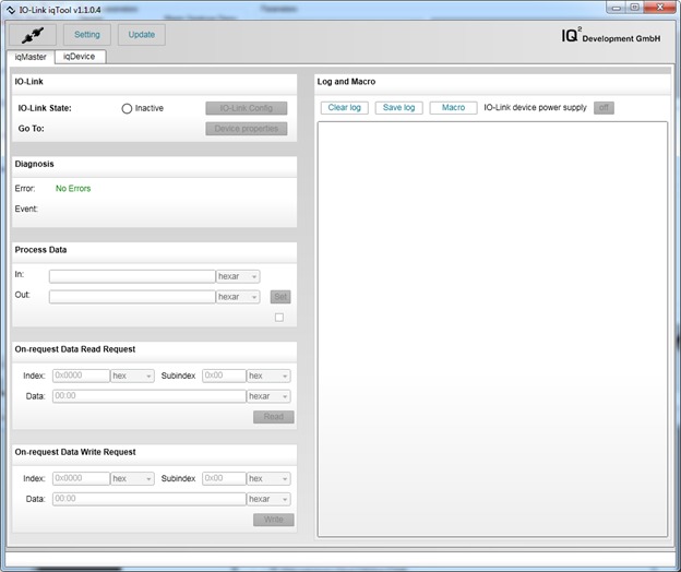 Figure 3. IQ<sup>2</sup> Development’s iqTool software version 1.1.0.4.