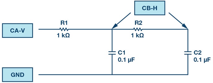 Figure 5. Second-order passive RC low-pass filter Figure 5. Second-order passive RC low-pass filter