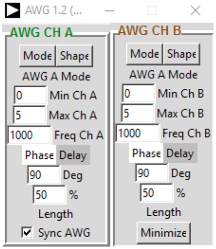 AWG Controls Window