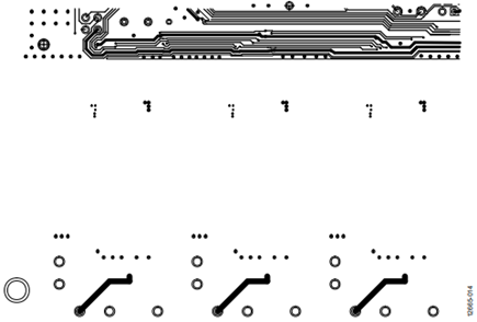 Figure 14. Bottom layer layout of the direct, 3-phase meter metrology section.