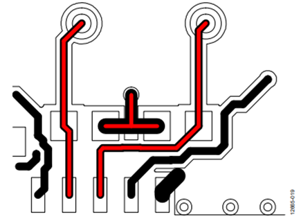 Figure 19. Layout of crystal and load capacitors.