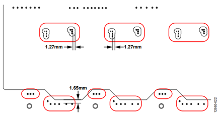 Figure 22. Section of layer 3 creating stitching capacitor GNDMCU plate.