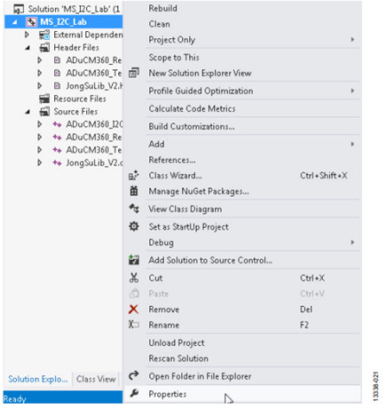 Figure 22. Select Properties.