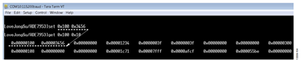 Figure 4. Terminal Window Showing the Use of Get and Set Commands.