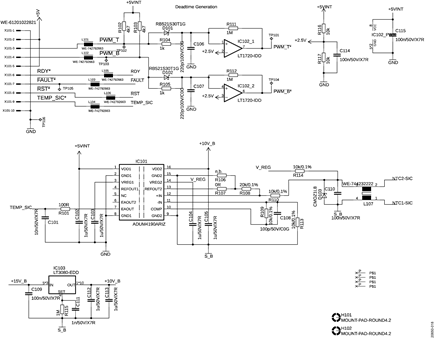 Schematic for the ADuM4136 gate driver board.