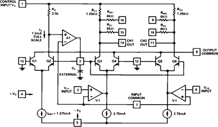 Figure 9. A Simplified Schematic of the AD539 Analog Multiplier.