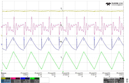 図19. 定常状態、V<sub>IN</sub> = +72V、V<sub>OUT</sub> = −48V、I<sub>OUT</sub> = 2A Figure 19. Steady State, VIN = +72 V, VOUT = −48 V, IOUT = 2 A.