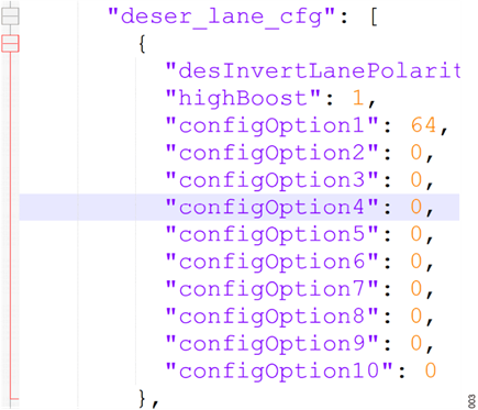 Figure 3. ADRV904x JSON File deser_lane_cfg Section.