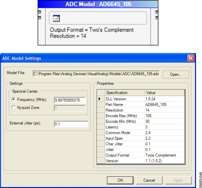 図48. ADC Model Settingsフォーム