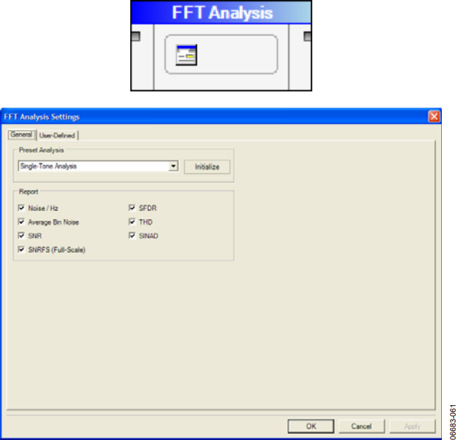 図58. FFT Analysis SettingsフォームのGeneralタブ