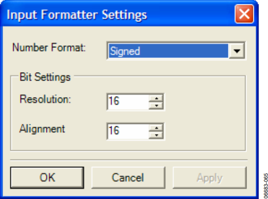 図62. Input Formatter Settings