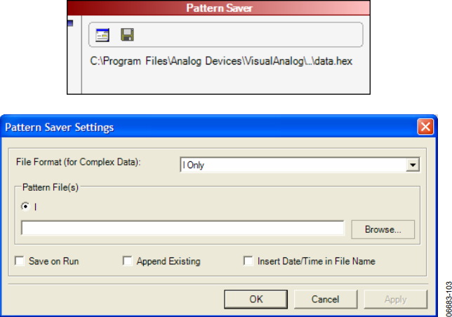 図85. Pattern Saver Settingsフォーム