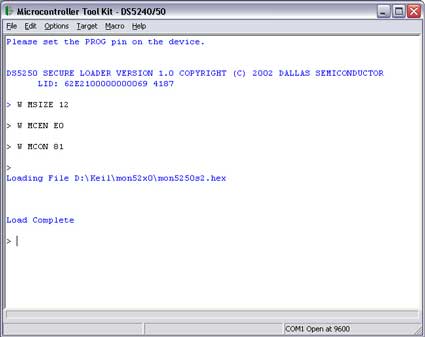 Figure 1.  Loading the debug monitor using MTK.