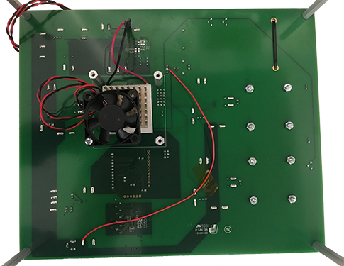 Figure 13. Peltier cooling device with heatsink beneath the MAX11311.