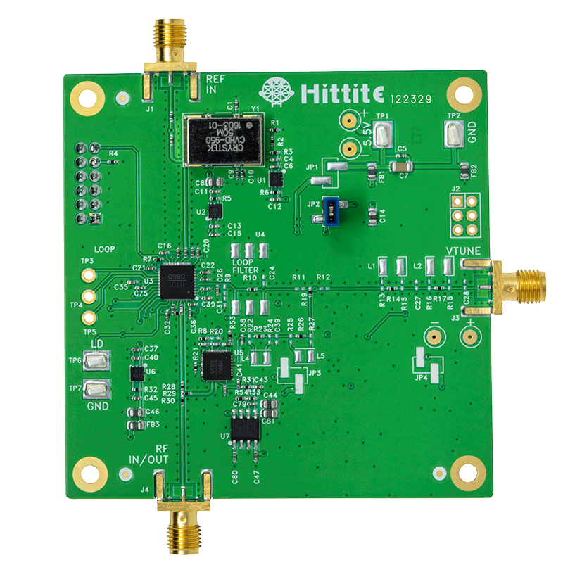 HMC701LP6CE Evaluation Board - Top View