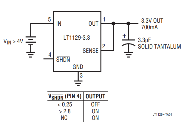 Figure 3. 3.3V Supply with Shutdown.