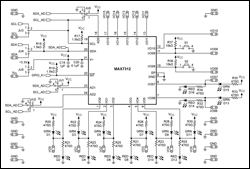 Figure 1. The MAX7312EV kit schematic, one of two schematics.