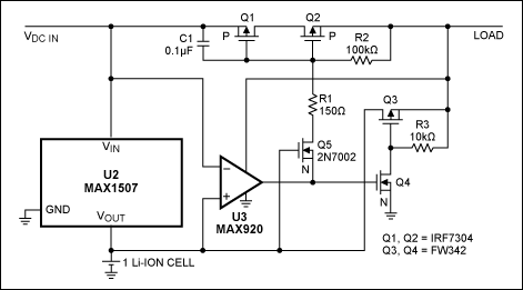 Figure 3. For battery-charger ICs without a POK output, this circuit performs the same function as that of Figure 1.