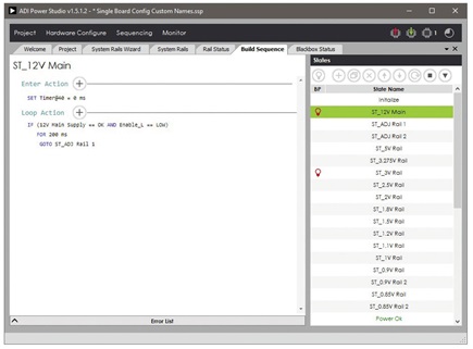 Breakpoints enable the designer to pause the sequence at any state for enhanced debugging