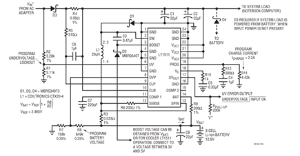 Figure 3. Programmable Constant Current/Constant Voltage Battery Charger with Input Current Limit.