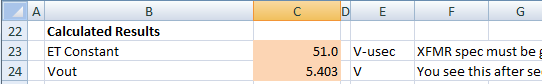 Figure 4. Calculated results for MAX13256 specific transformer example.