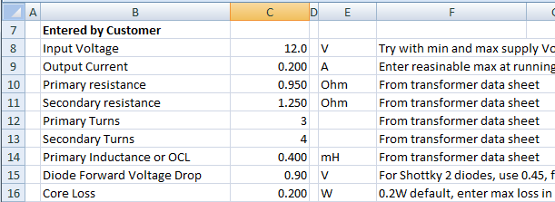 Figure 7. Calculated results for MAX13256 general-purpose transformer example.