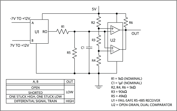 Figure 1. Circuit detects a continuous differential signal.