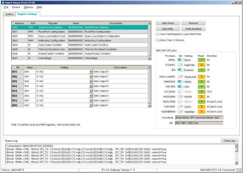 Figure 3. CRC calculation in the digital output driver GUI.