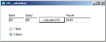 Figure 4. CRC calculator pop-up window.