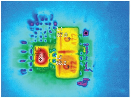 Figure 4. Thermal performance of the circuit in Figure 3.