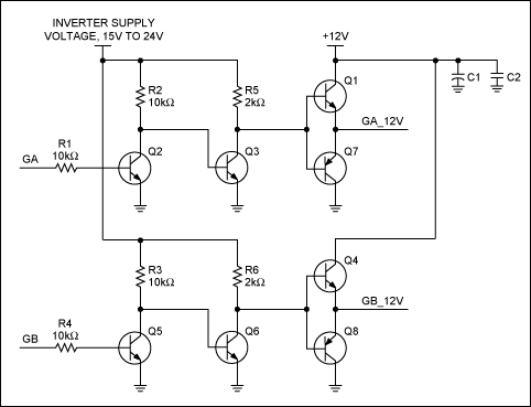 Figure 1. External circuitry required to enhance DS39xx gate-drive capacity.